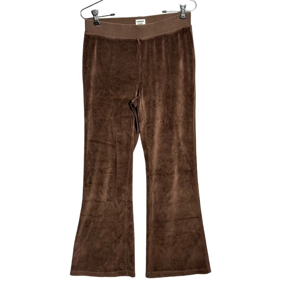 Sunday Best Aritzia Sz S Flared Velour Pull-On Lounge Pants‎ Mocha Comfort Cozy
